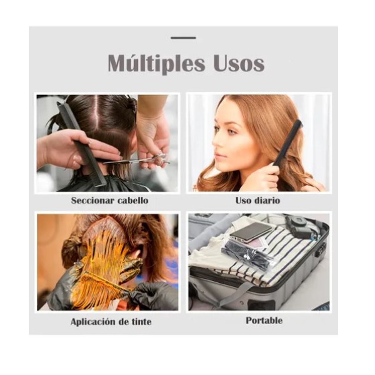 ESHOPANGIE - Peine Peluqueria Kit Profesional Barberia Estilista 10 Pzs