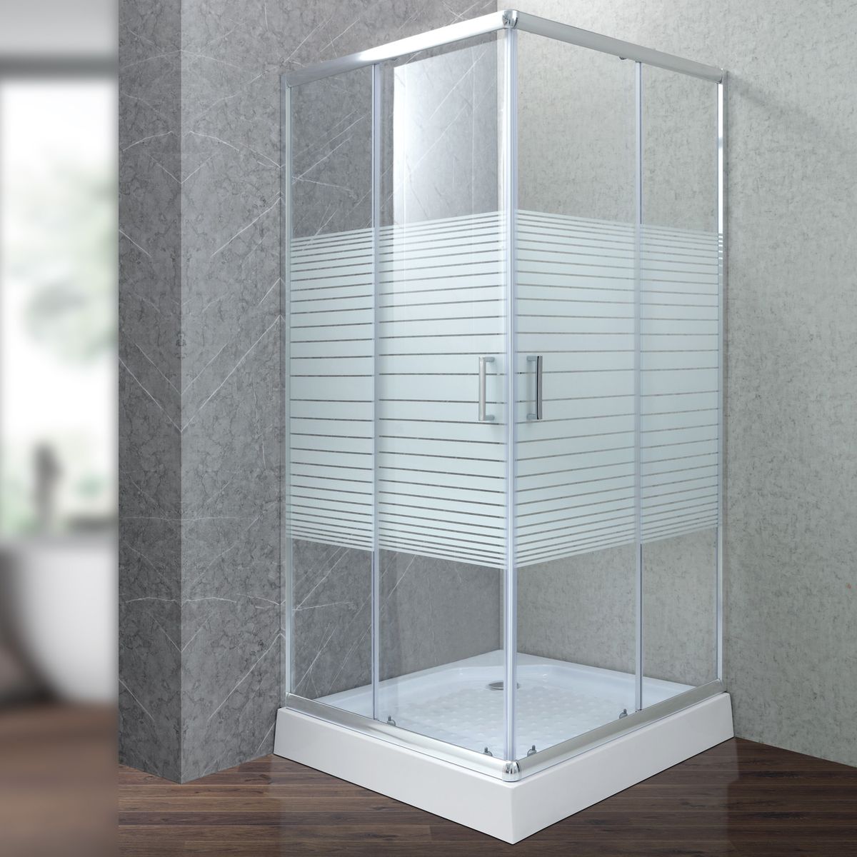 JOYTEK - Shower Recto Strava Blanco 80x80x198cm Incluye Receptáculo