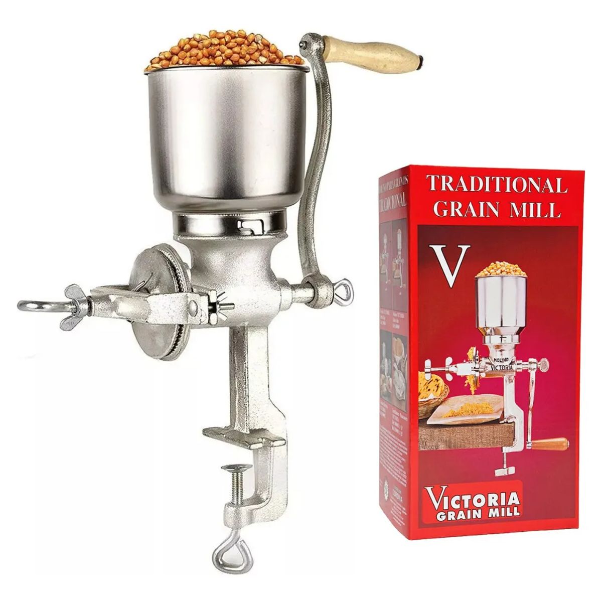 GENERICO - Molino Moledor Manual Metálico Tolva Alta Calidad