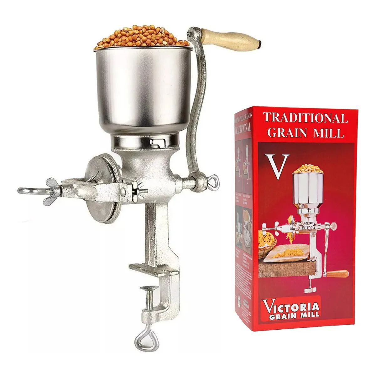 GENERICO - Molino Moledor Manual Metálico Tolva Alta Calidad