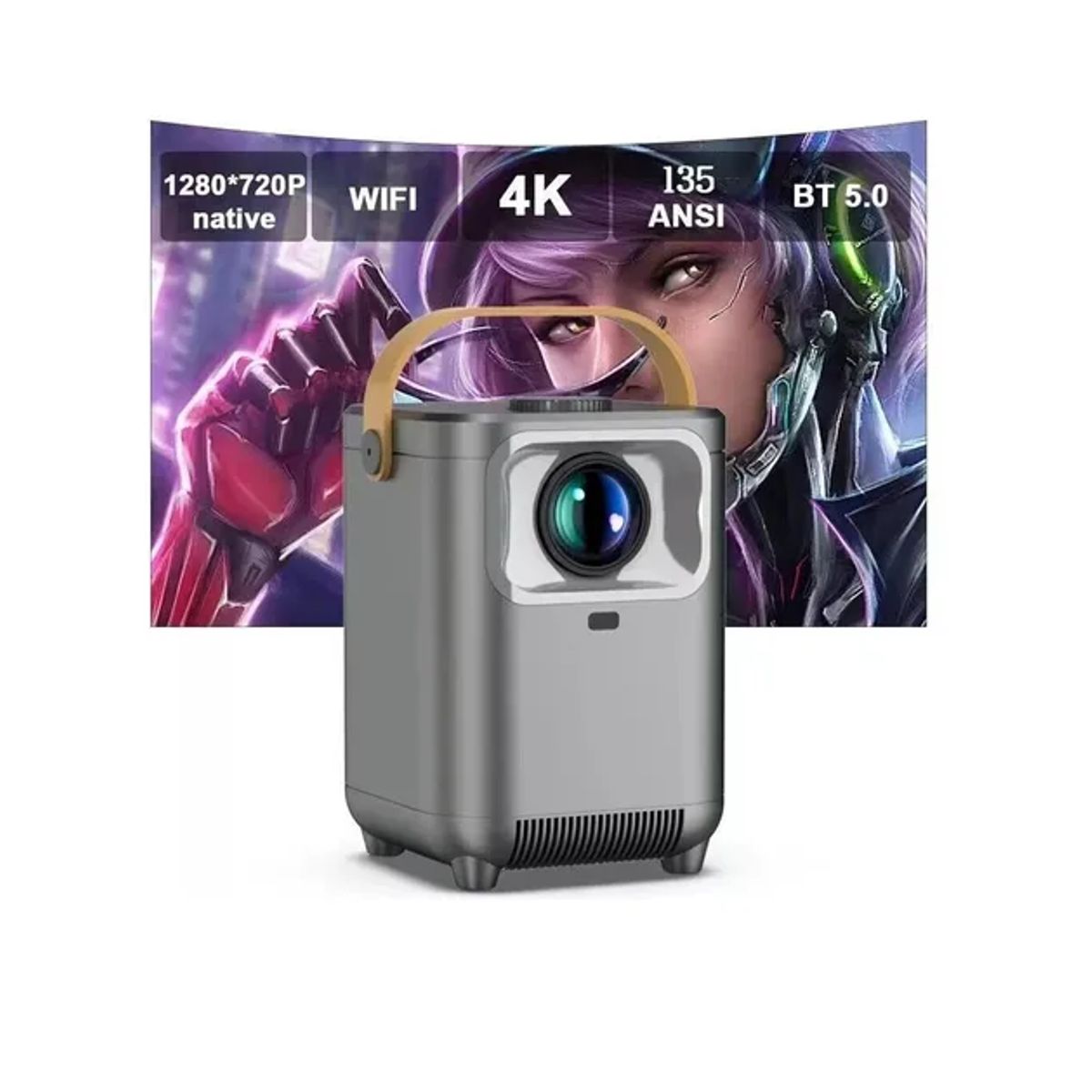 GENERICO - Mini Proyector Portátil Led 6k Bluetooth 5.0 Wifi My-7280