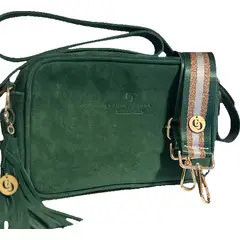 CLAUDIA CERDA - Vert Pocket Bag hermosa cartera en suave reno color verde botella