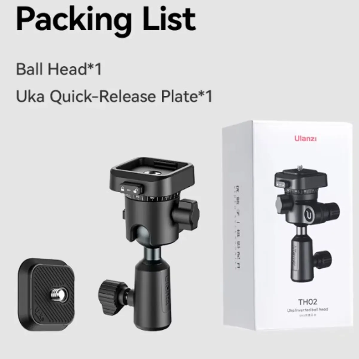 ULANZI - Ulanzi TH02 Cabezal de Bola Para Pie de Iluminación 360 Grados