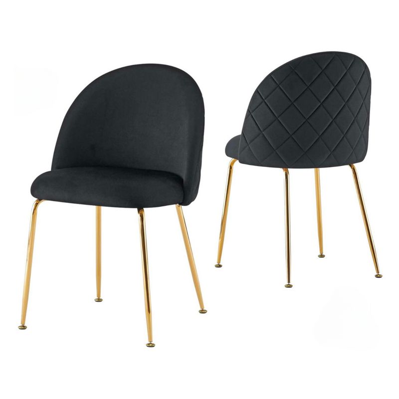 PANDALINO - Silla Adela - Elegante y Cómoda - Diseño Clásico Dorado - Negro