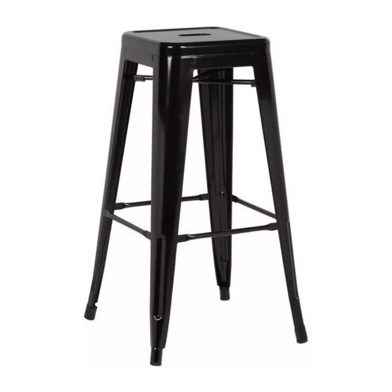 PANDALINO - Taburete Tolix Negro de 77cm- Diseño Moderno - Apilable