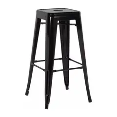 PANDALINO - Taburete Tolix Negro de 77cm- Diseño Moderno - Apilable