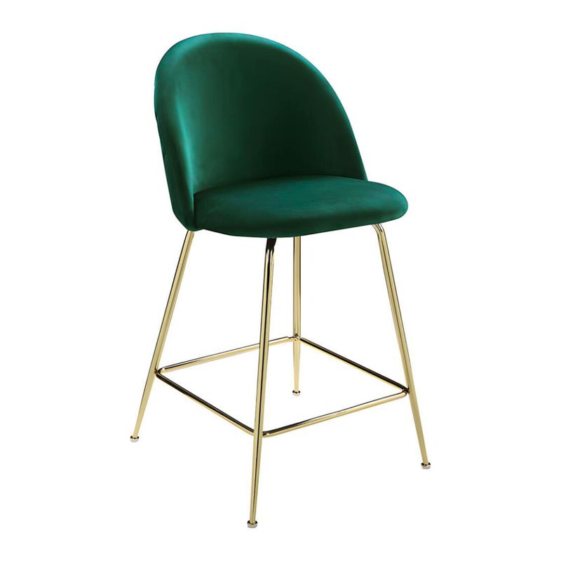 PANDALINO - Taburete Terciopelo Maya Grey de 66cm- Elegante y Cómodo - Verde