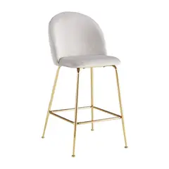 PANDALINO - Taburete Piso Maya Grey - Velvet 66cm - Beige