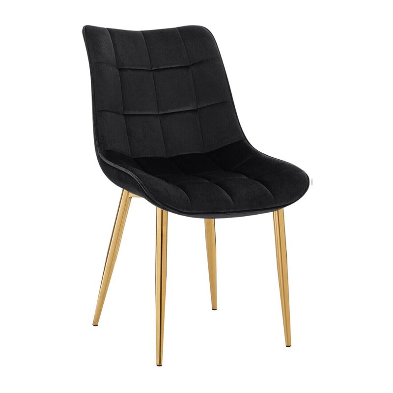 PANDALINO - Silla Kena - Terciopelo con Dorado - Lujoso y Diseño Clásico - Negro
