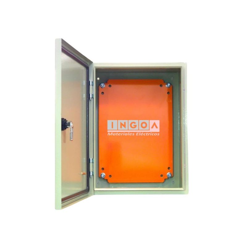 GENERICO - GABINETE TABLERO METALICO 300X200X150MM 1 PUERTA IP65 RAL 7032