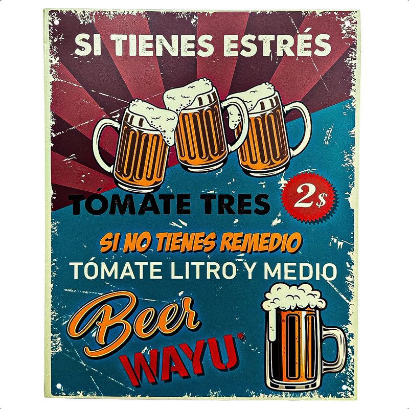 WAYU - Cuadro Decorativo Wayu Bar Cuadro Pared Cuadro Bar Metalico