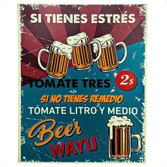 WAYU - Cuadro Decorativo Bar Cuadro Pared Cuadro Bar Metalico