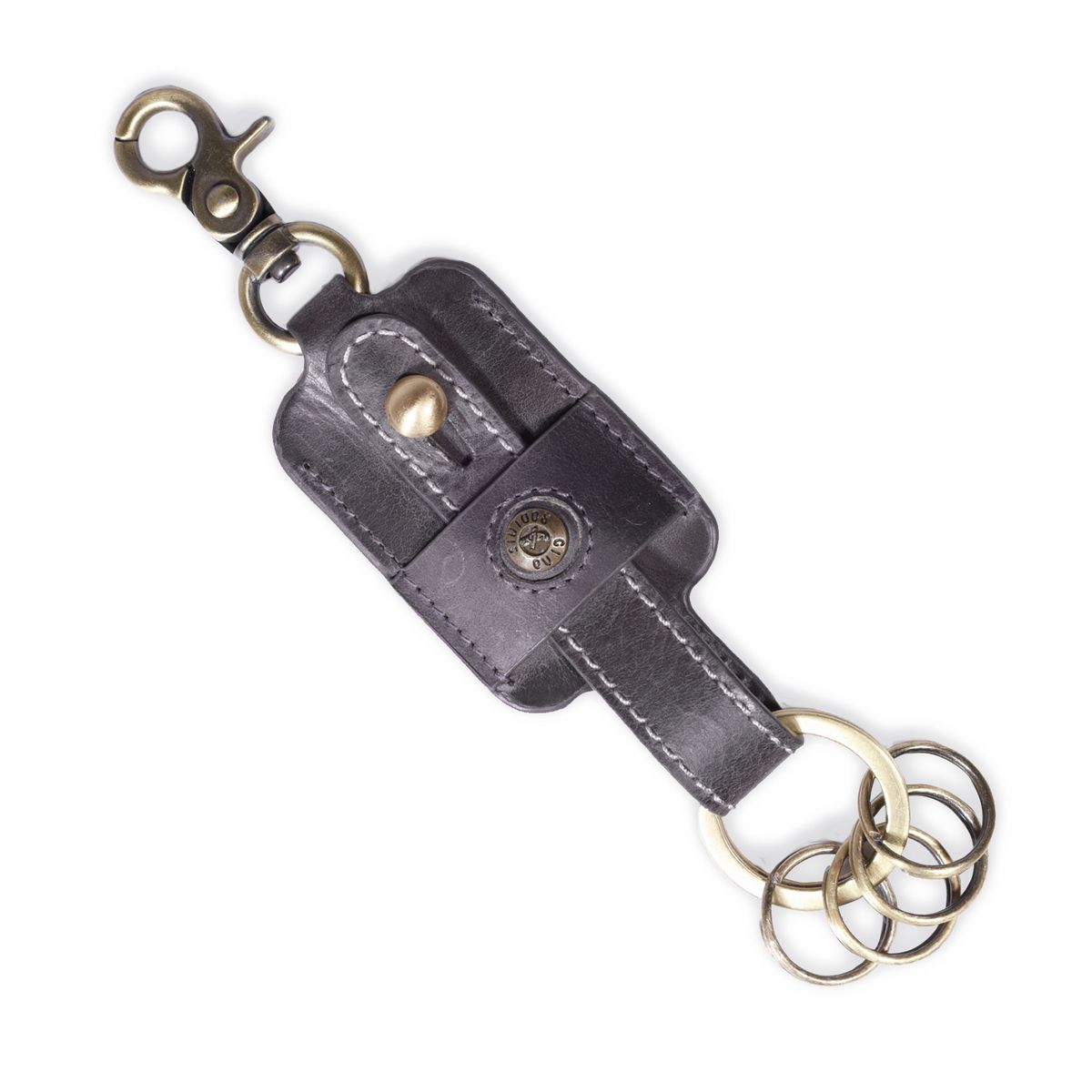 GINO RODINIS - LLAVERO CUERO HOMBRE  GINO RODINIS  LL115 GRIS
