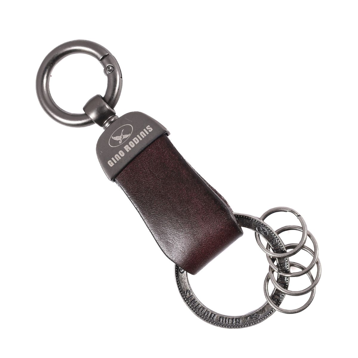 GINO RODINIS - LLAVERO CUERO HOMBRE  GINO RODINIS  LL118 CAFÉ