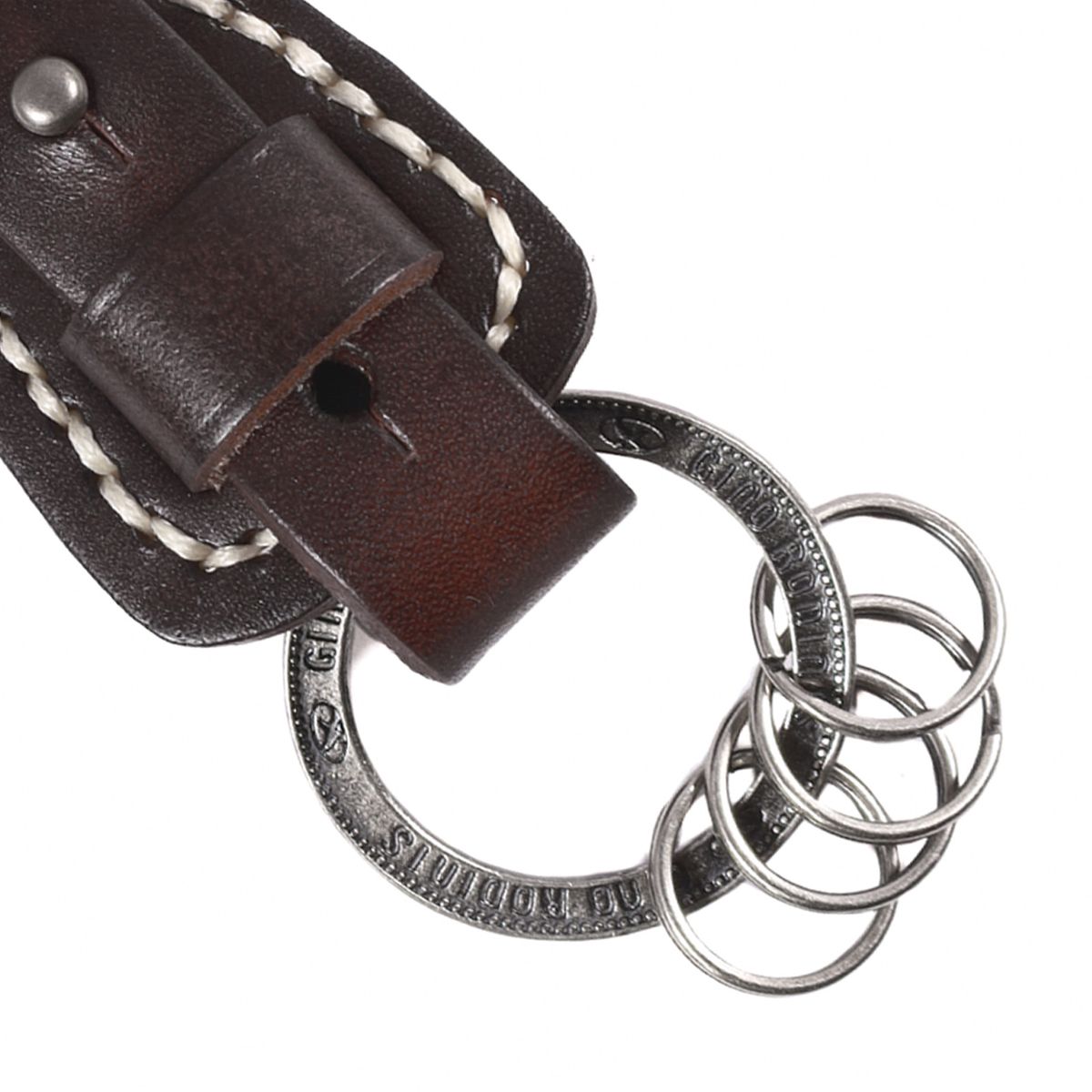 GINO RODINIS - LLAVERO CUERO HOMBRE  GINO RODINIS  LL119 CAFÉ