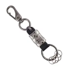 GINO RODINIS - LLAVERO CUERO HOMBRE  LL123 NEGRO