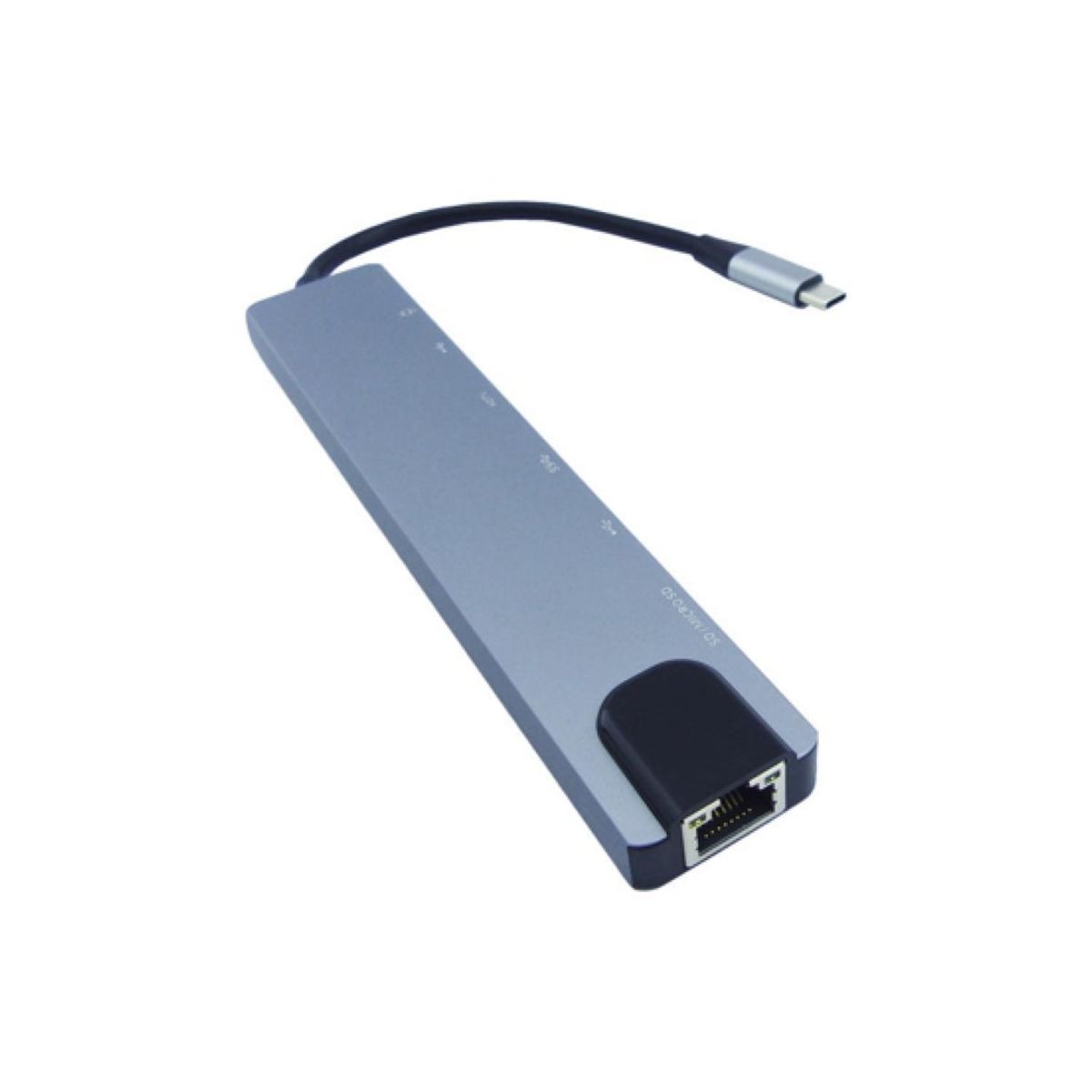 PHILCO - Adaptador HUB USB C 3.0 8 En 1 Gris SB88201 Philco