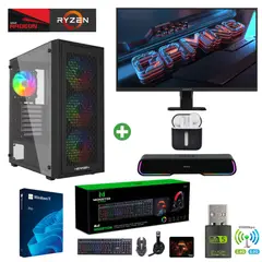 AMD CORP - Pc AMD Ryzen 5 5500 - 32GB - RX 7600 - 2TB - (Monitor 27" + Parlante + HP) TNM01