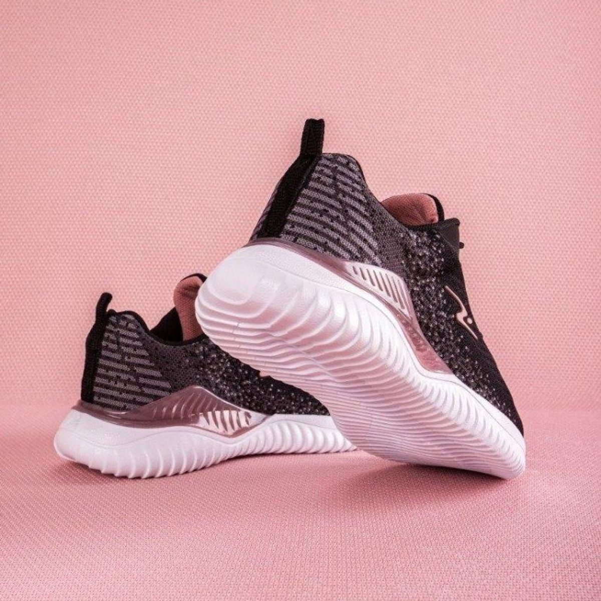 POZATINI - ZAPATILLA MUJER TYPE NEGRO ROSA 9403