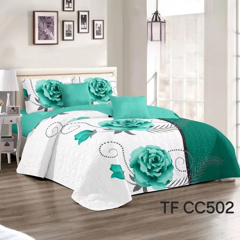 ANGELES DEL HOGAR - CUBRECAMA QUILT DE VERANO CON DISEÑO 2 PLAZAS