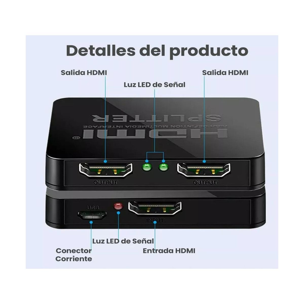 PHILCO - Adaptador HDMI Splitter 1x2 FHD Negro MP4103