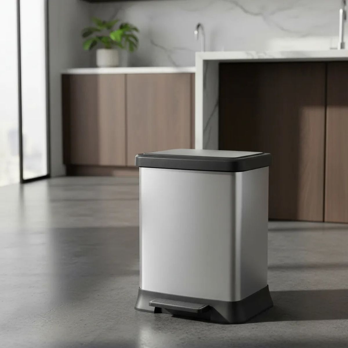 REYPLAST - Basurero De Pedal Con Porta Bolsa 40 Litros Modelo Lexuss Marca Rey Plast