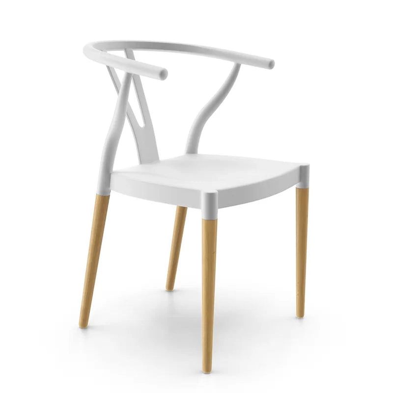 PANDALINO - Silla Wishbone - Moderna y Resistente - Blanco