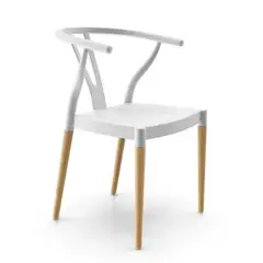 PANDALINO - Silla Wishbone - Moderna y Resistente - Blanco