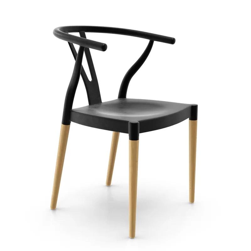 PANDALINO - Silla Wishbone - Moderna y Resistente - Negro