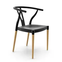 PANDALINO - Silla Wishbone - Moderna y Resistente - Negro