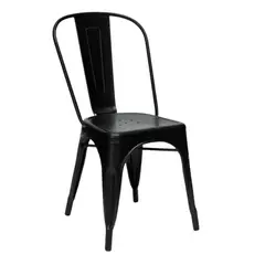 PANDALINO - Silla de acero Tolix apilable y de alta rotación - Negro