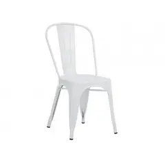 PANDALINO - Silla de acero Tolix apilable y de alta rotación - Blanco