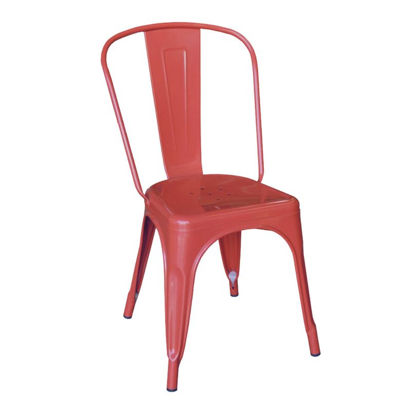 PANDALINO - Silla de acero Tolix  apilable y de alta rotación - Rojo