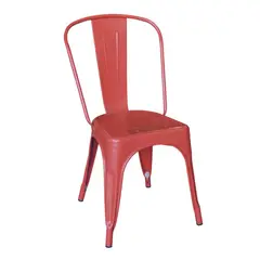 PANDALINO - Silla de acero Tolix apilable y de alta rotación - Rojo