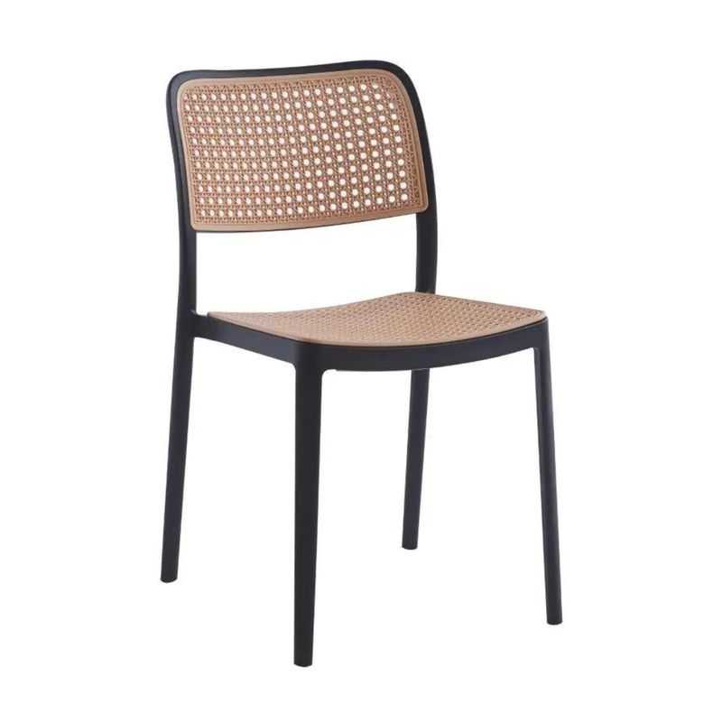PANDALINO - Silla de comedor Feronia  apilable de alta resistencia - Negro