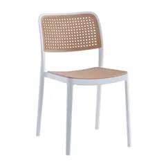PANDALINO - Silla de comedor Feronia apilable de alta resistencia - Blanco