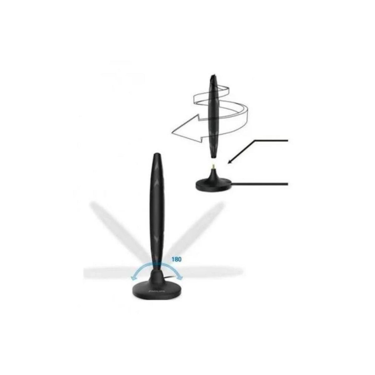 PHILIPS - Antena Indoor Para Tv HDTV 180° Coaxial SDV1230 Philips