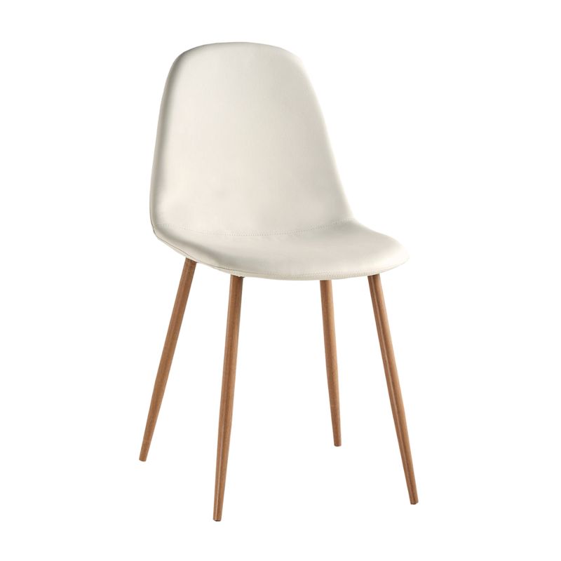 PANDALINO - Silla de comedor Isy silla de Terciopelo con patas de metal - Crema