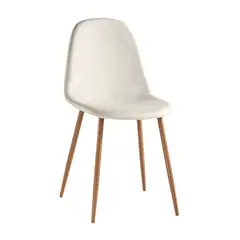 PANDALINO - Silla de comedor Isy silla de Terciopelo con patas de metal - Crema