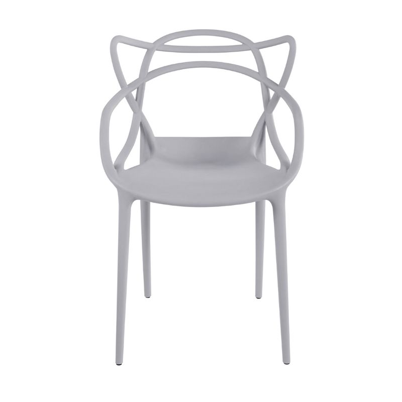 PANDALINO - Silla de comedor Masters  diseño apilable y de alto trafico - Gris