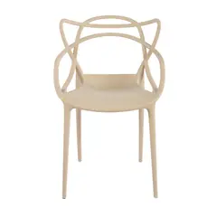 PANDALINO - Silla de comedor Masters diseño apilable y de alto trafico - Beige