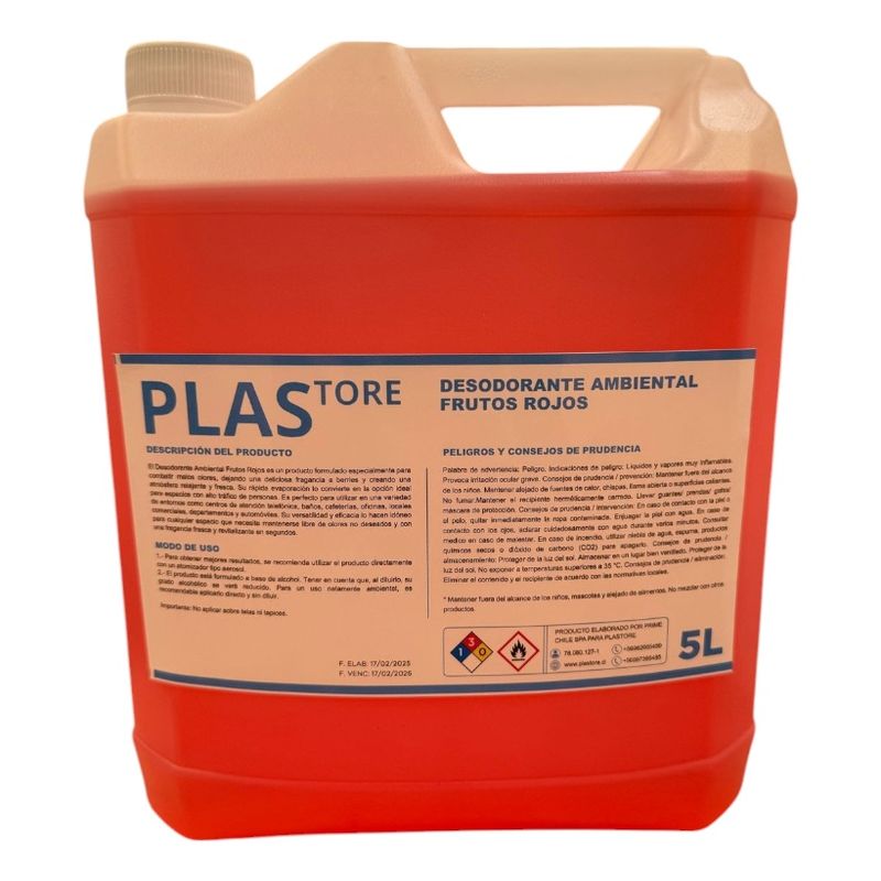 GENERICO - Desodorante Ambiental 5 Lts Frutos Rojos Plastore