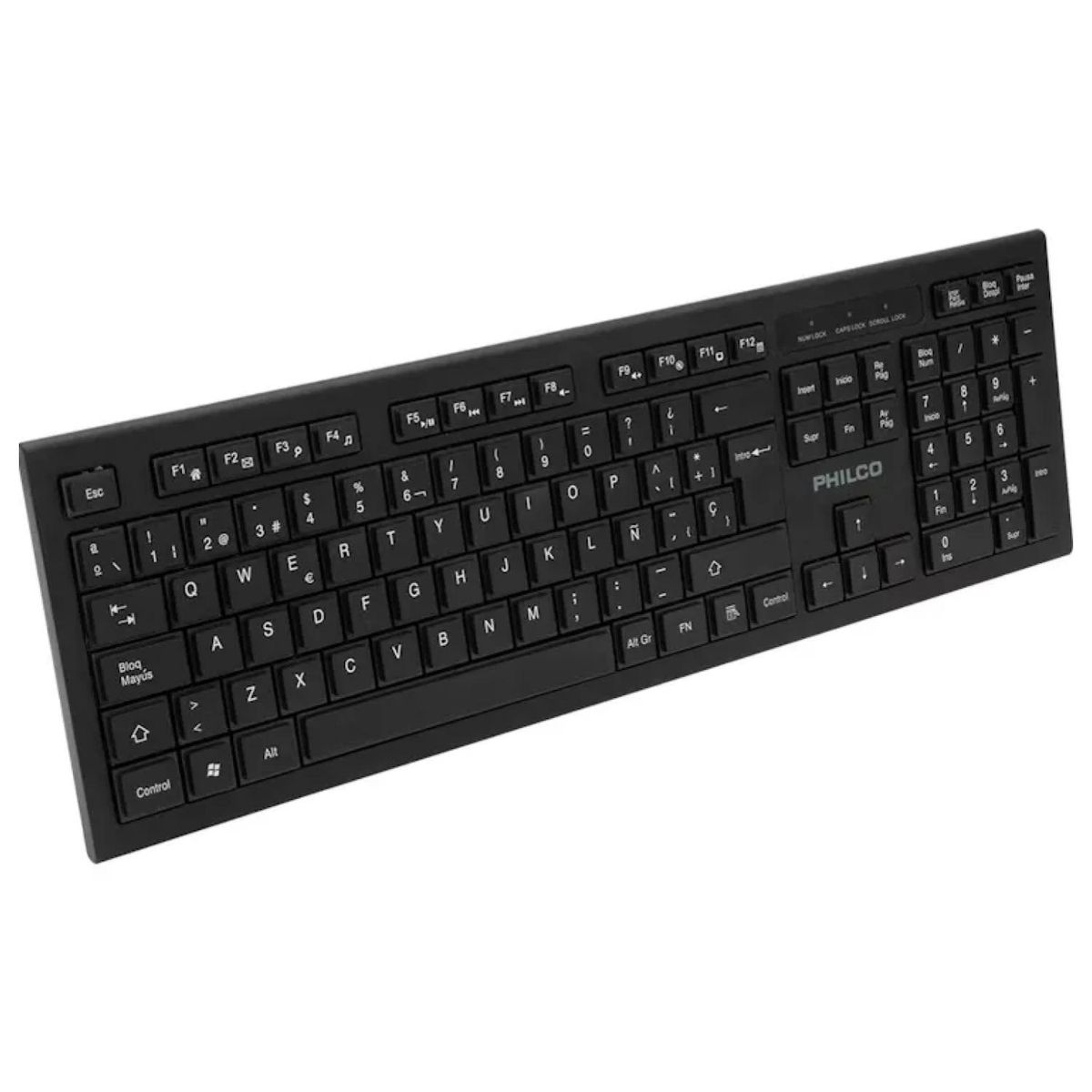 PHILCO - Teclado Inalambrico USB Español 105Teclas Negro W601N Philco