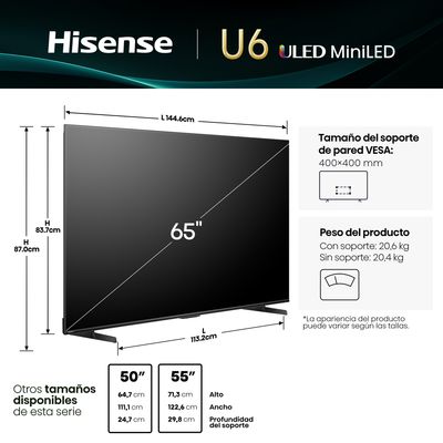 Imagen 2 del producto SMART TV MINI LED 65 65U6QV 4K