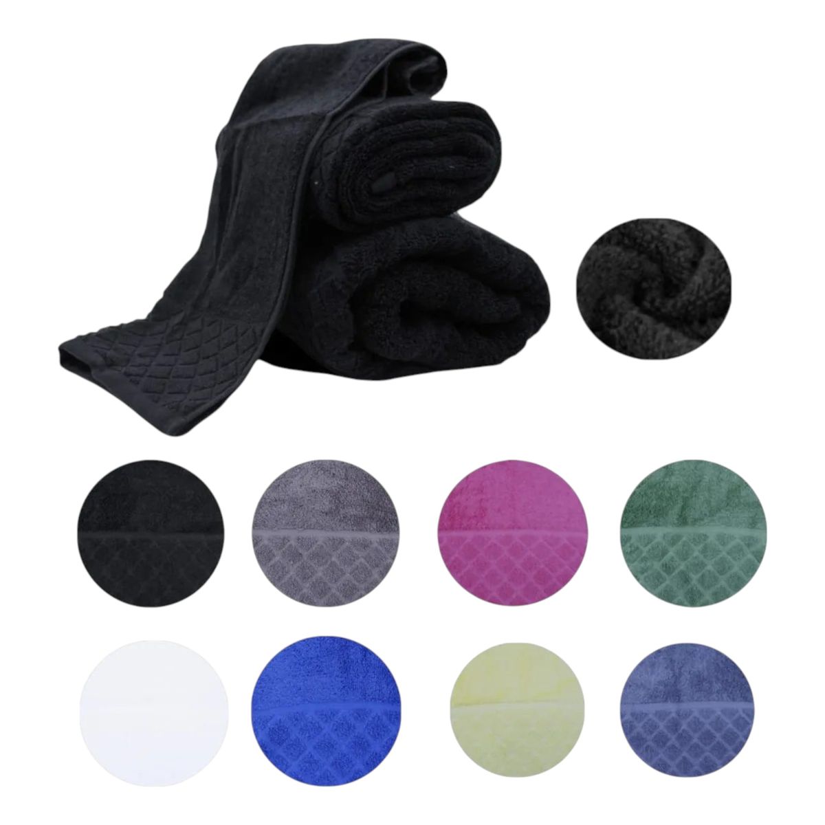 GENERICO - Toalla Extra Grande 100140cm 100% Algodon Color Negro Liso