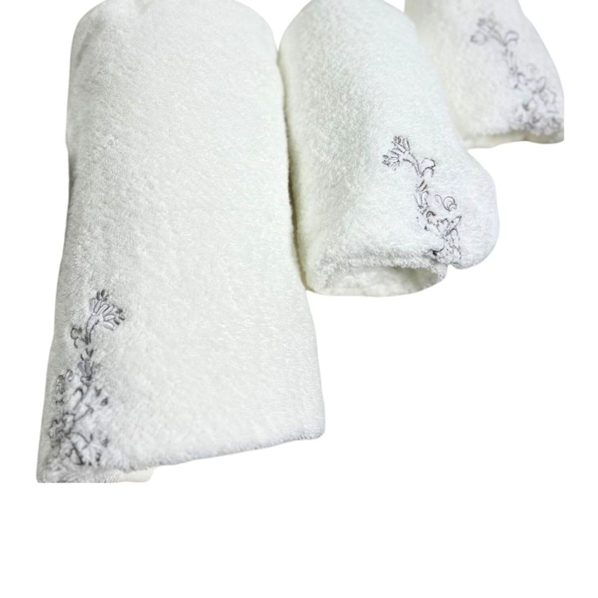 BOHEMIK - 3 TOALLAS ROYAL TOUCH Gray Baño 60cm x 130cm Algodón 550 GSM BOHEMIK