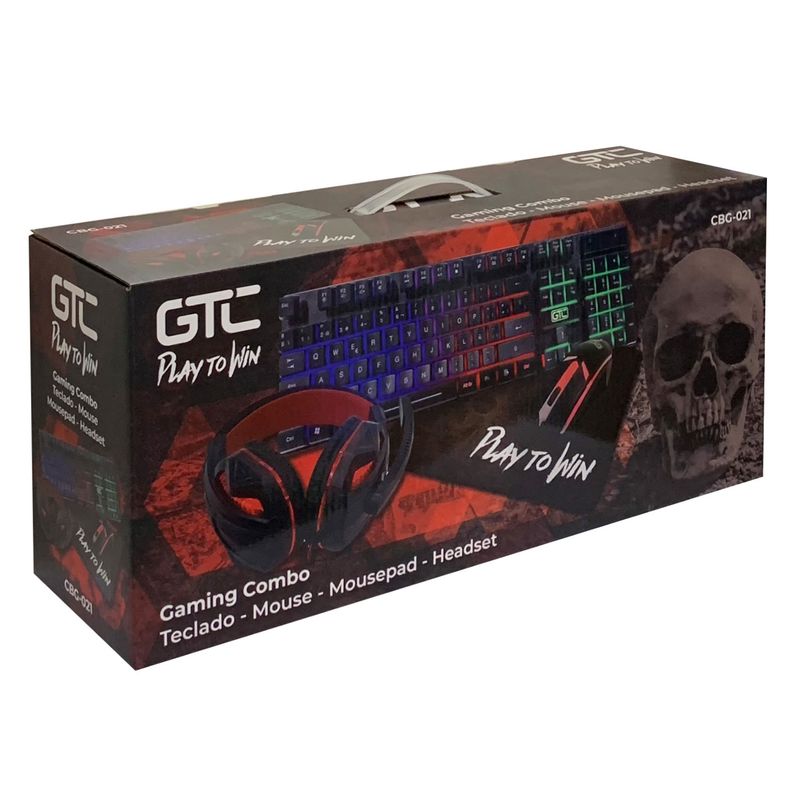 GTC - PACK gamer Teclado + Mouse + Audifono + Padmouse CBG-021