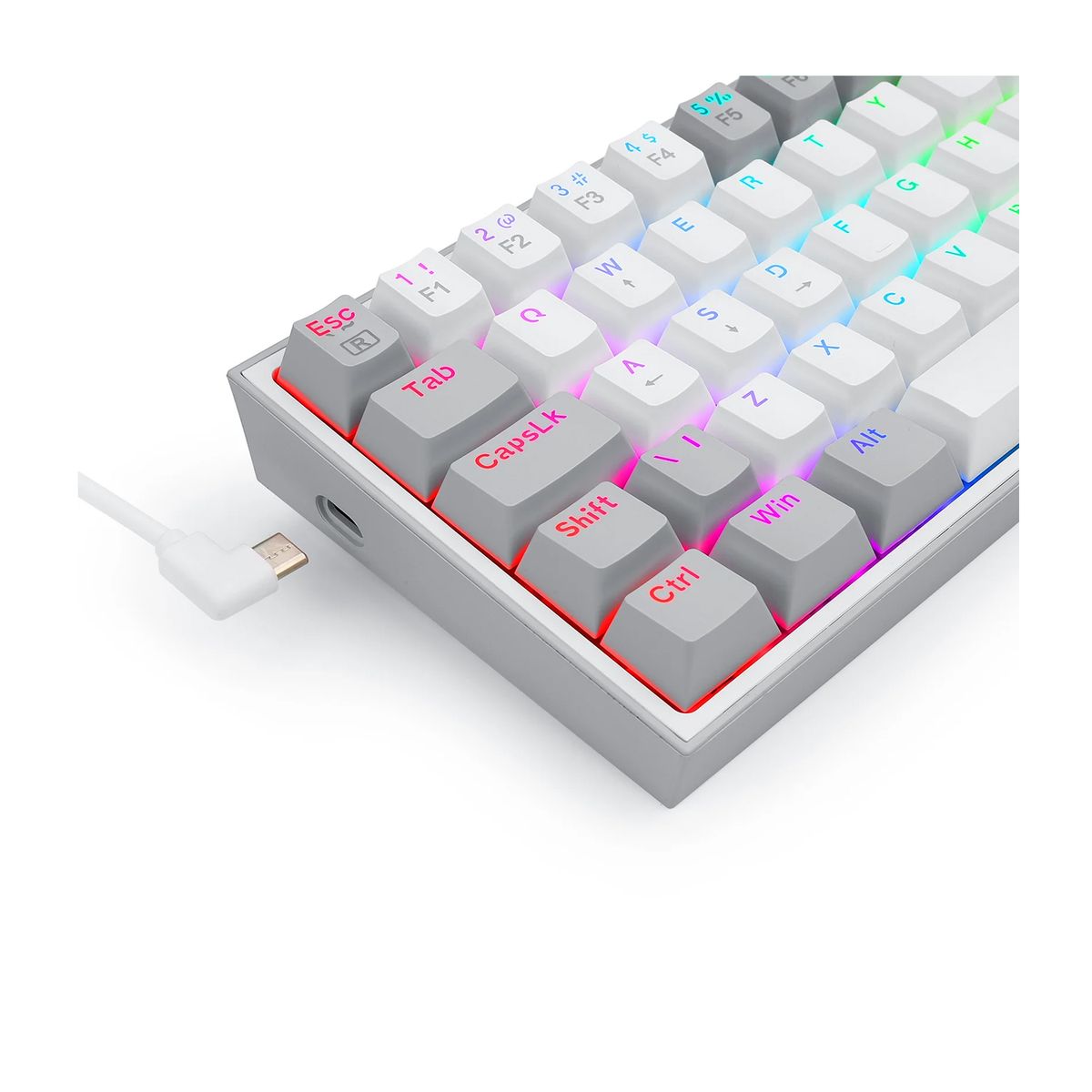 REDRAGON - Teclado Gamer Redragon K617 Fizz RGB WhiteGrey