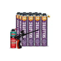 GENERICO - Espuma Poliuretano Proyectado Sellotec + Pistola Y Limpiador…