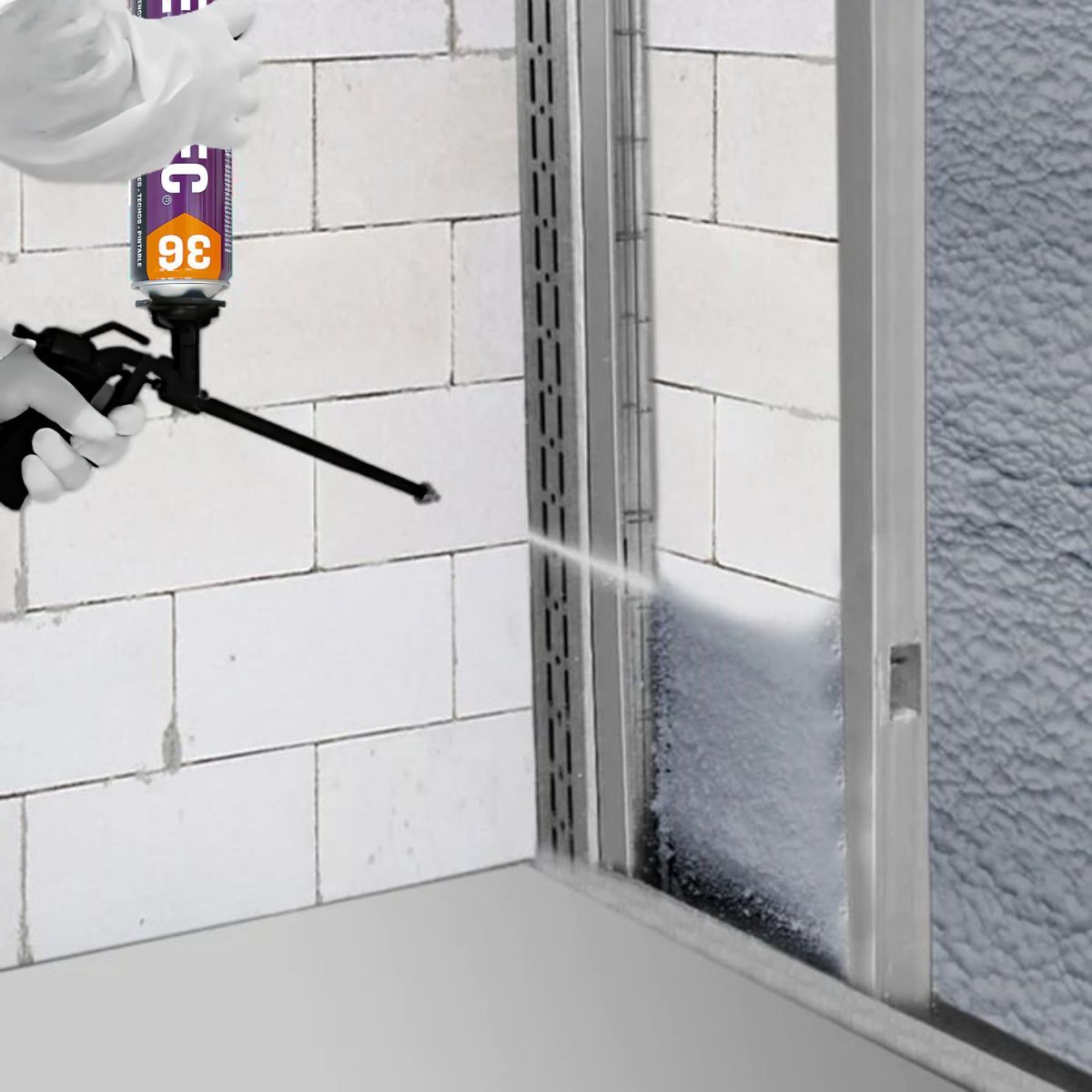 GENERICO - Espuma Poliuretano Proyectado Sellotec + Pistola Y Limpiador…